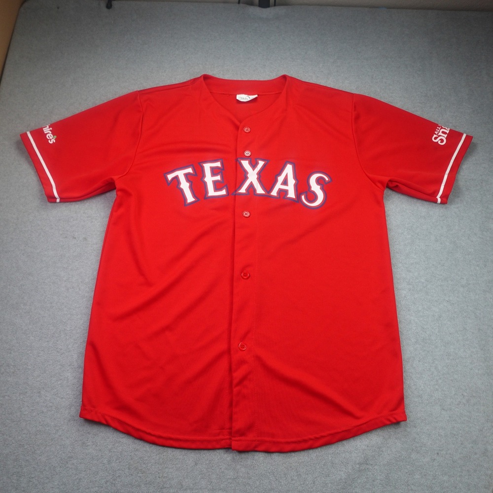 Prince Fielder 84 Mens XL‎ Texas Rangers Jersey Red SGA Baseball Button Up